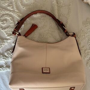 Dooney & Bourke Cream Hobo Bag with Brown Accents